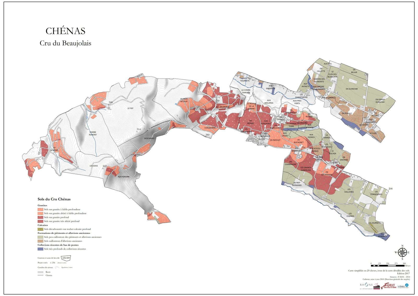 Carte des sols Chénas - Domaine du Maupas - Jacques Lespinasse